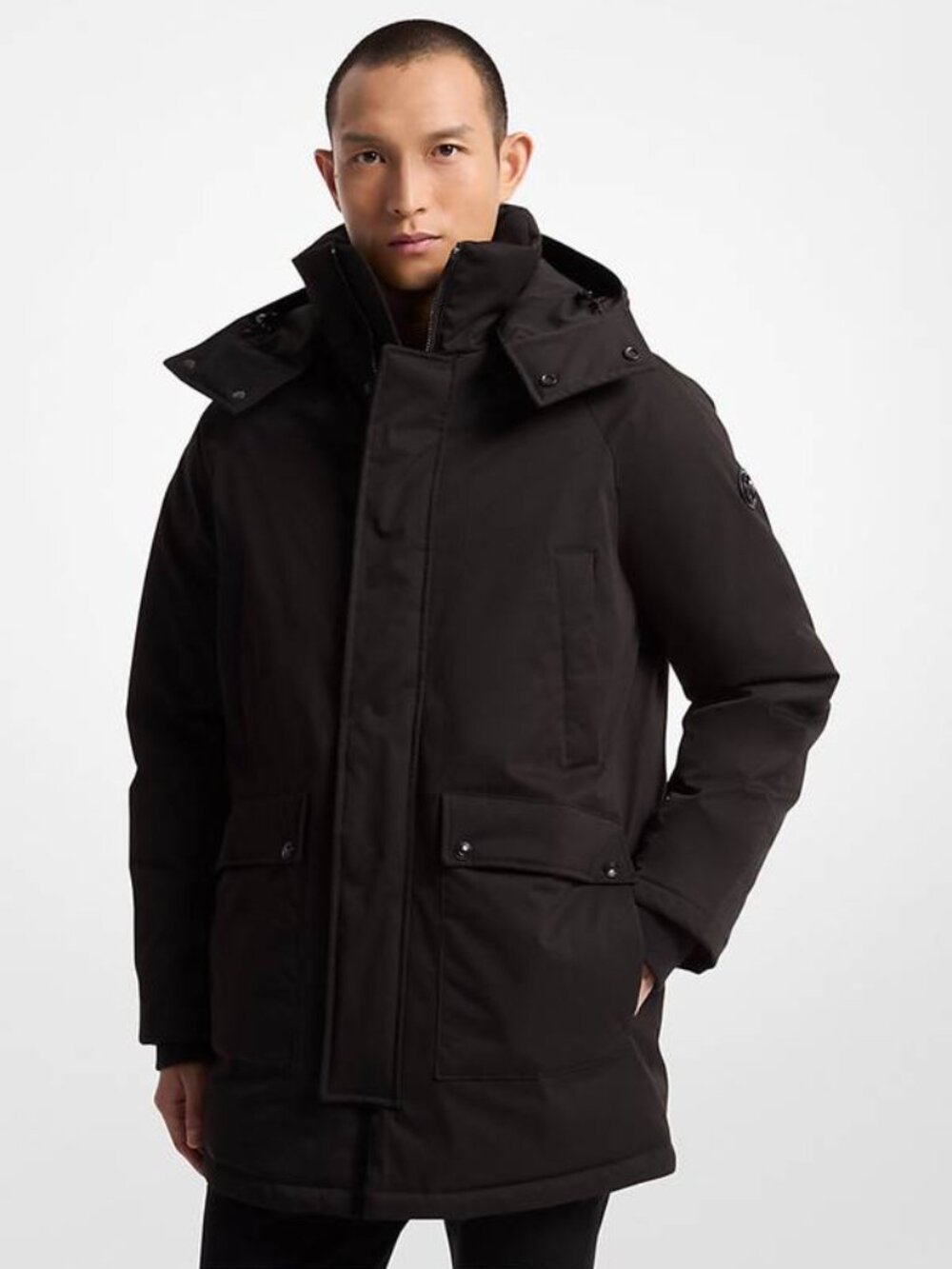 NEW MICHAEL KORS  Men's Melrose 2-In-1 Woven Parka Jacket Black Size M Full Zip